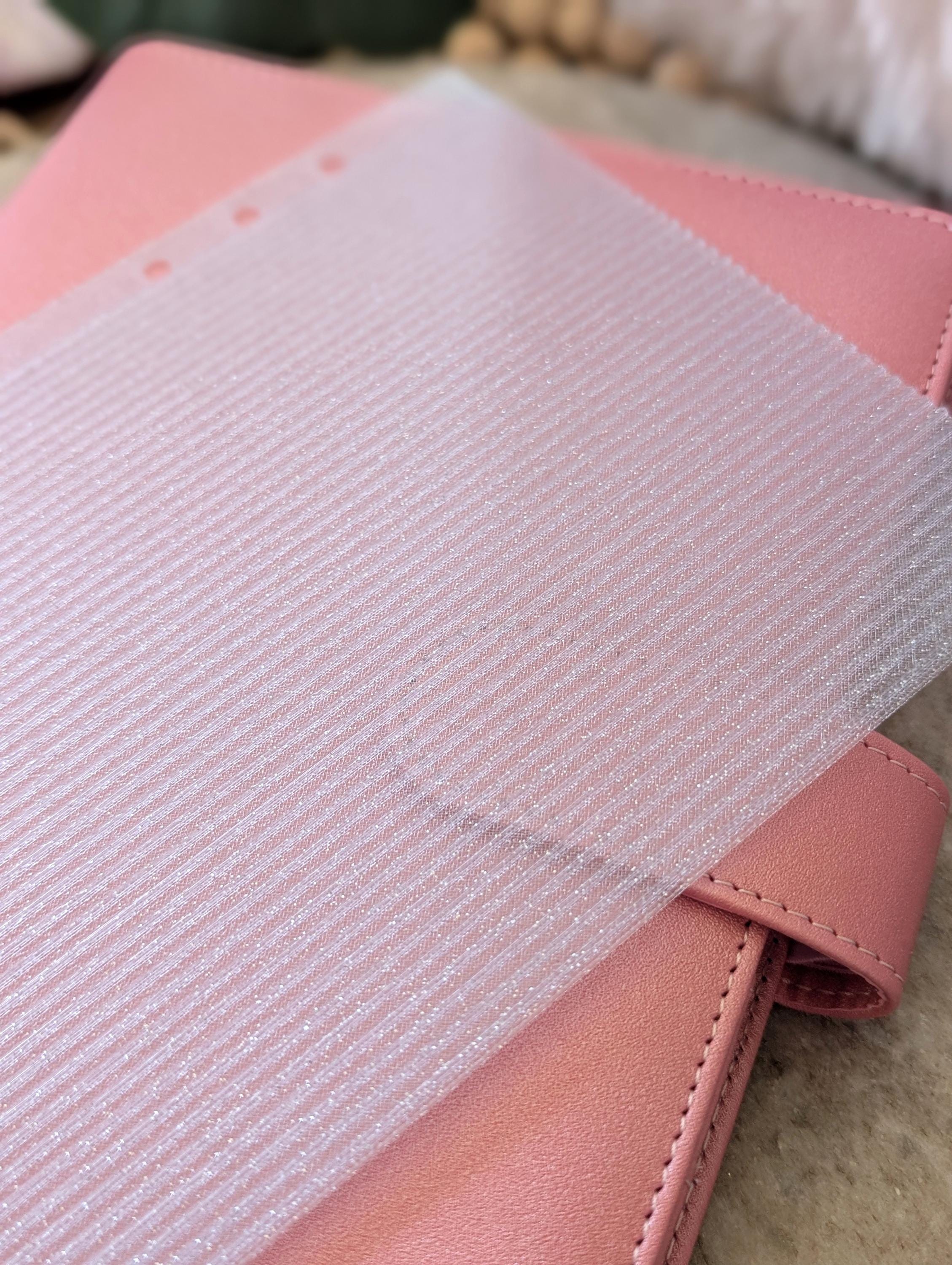 Fluted Dashboard Glitter Light Blue Frosted Design Decor for Planner Insert for A6 Personal A5 planner binders 3d Printed Clear Insert