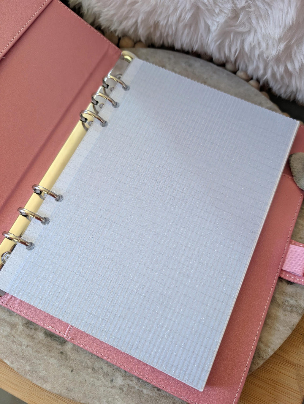 Fluted Dashboard Glitter Light Blue Frosted Design Decor for Planner Insert for A6 Personal A5 planner binders 3d Printed Clear Insert