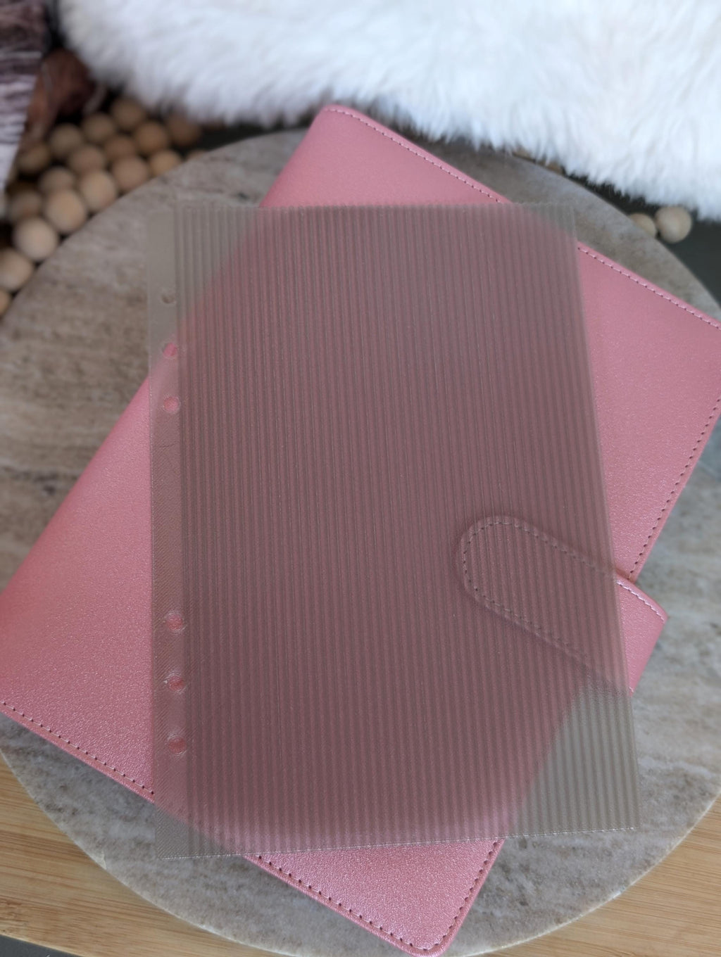 Fluted Dashboard Light Grey Frosted Design Decor for Planner Insert for A6 Personal A5 planner binders 3d Printed Smoke Gray Clear Insert