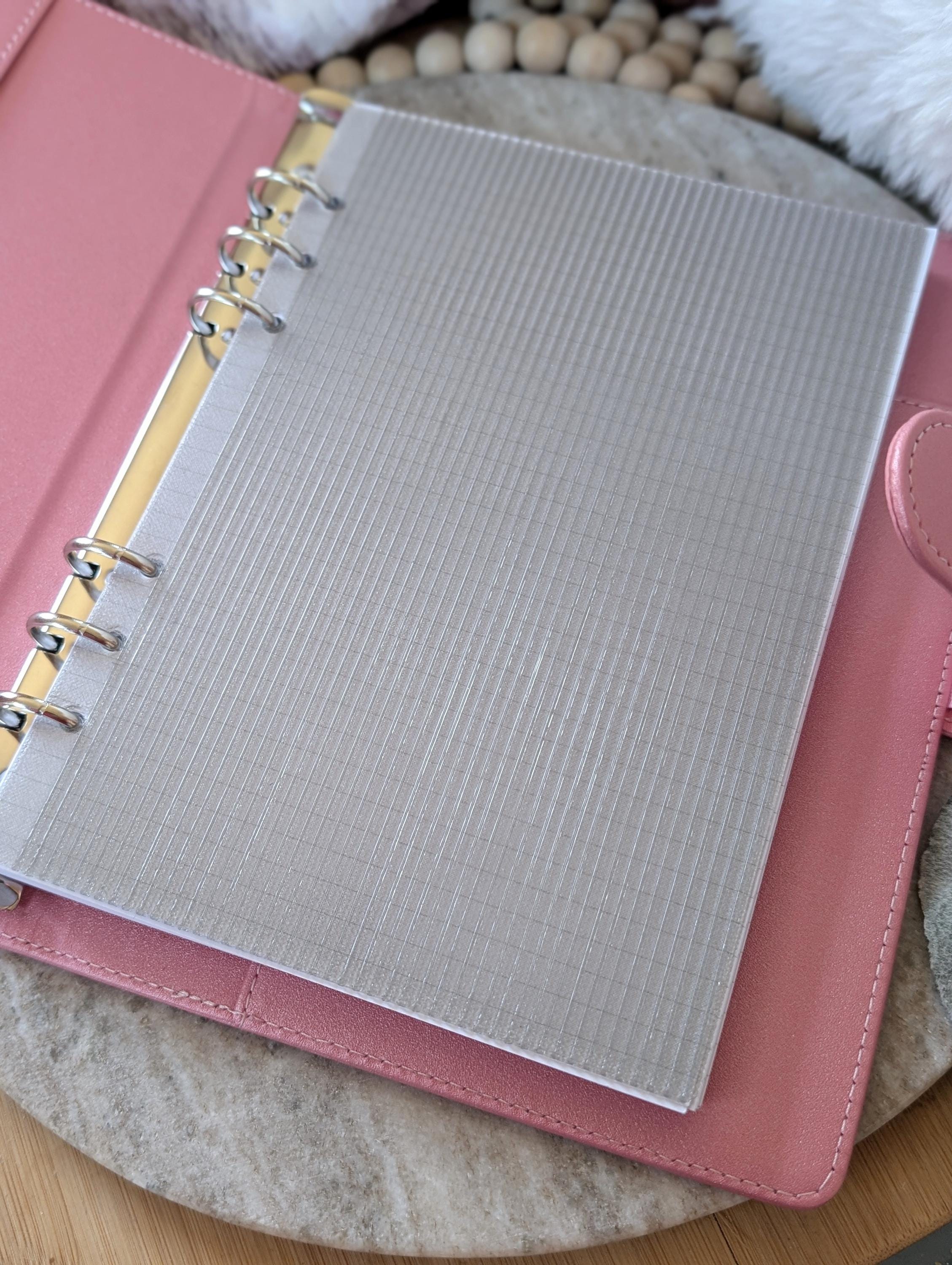 Fluted Dashboard Light Grey Frosted Design Decor for Planner Insert for A6 Personal A5 planner binders 3d Printed Smoke Gray Clear Insert