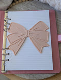 Blush Pink Bow Dashboard Layered Decor for A5 planner binders 3d Printed Overlay Insert Page Marker Soft Pink Girly Aesthetic