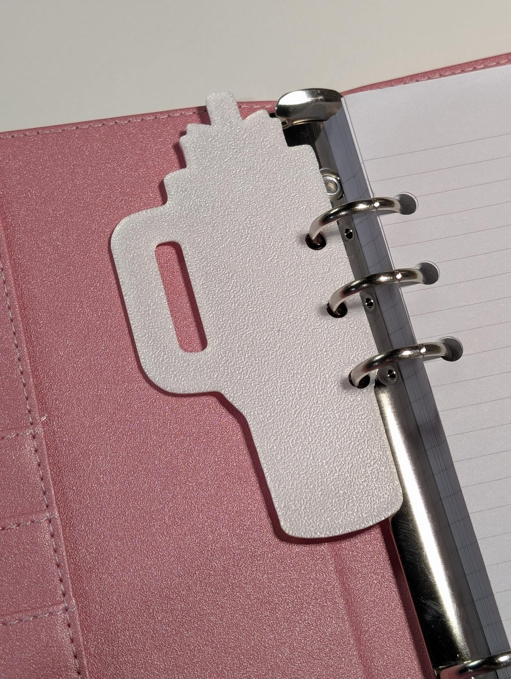 Pink Tumbler and Bow Page Marker Layered Decor for Planner binders 3d Printed Overlay Insert Place Keeper Soft Pink Girly Aesthetic Sakura