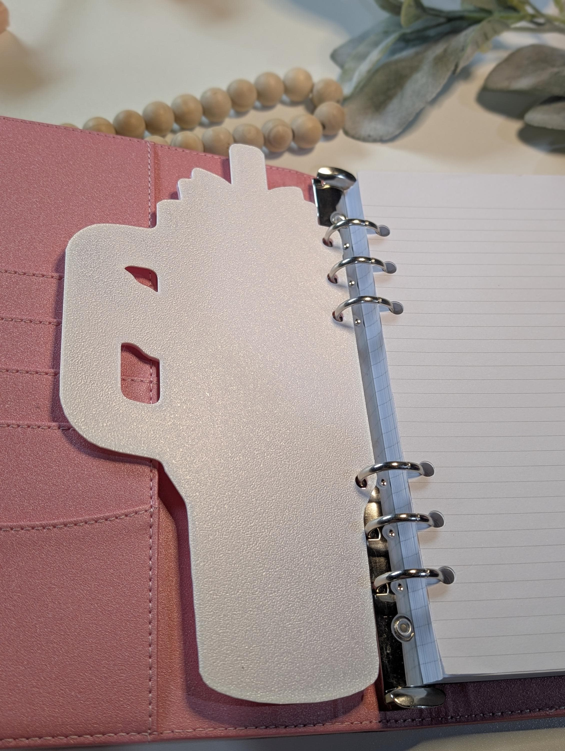 Customized Pink Tumbler Bow Layered Decor for Planner binders 3d Printed Full Overlay Insert Place Keeper Soft Pink Girly Aesthetic Sakura