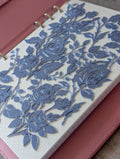 Blue Roses Planner Dashboard Decorative Chinoiserie Design Decor Notebook Flyleaf Insert for A5 3D Printed Journal Cover