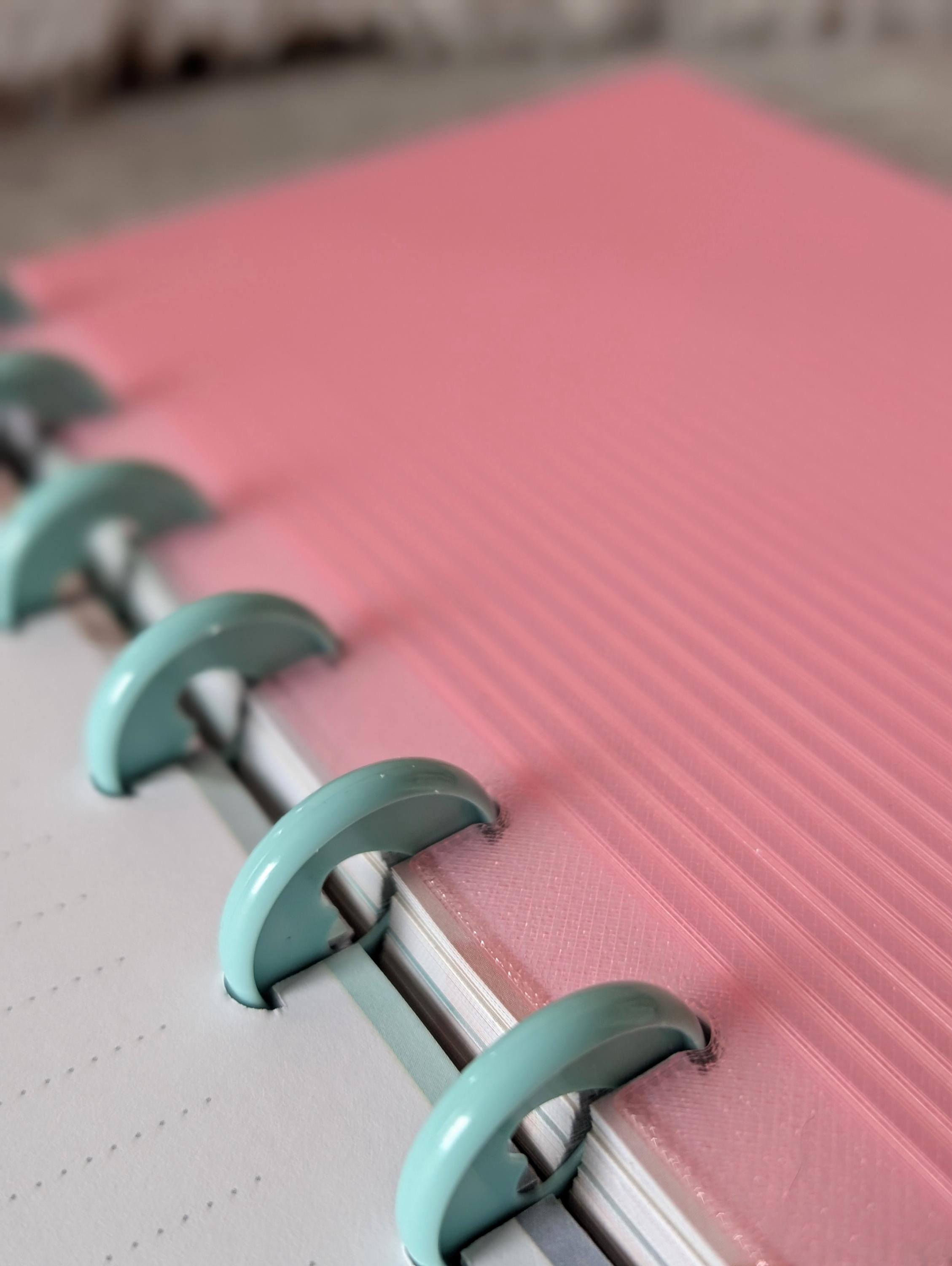 Fluted Dashboard Dark Pink Frosted Design Decor for Planner Insert for A6 Personal A5 planner Disc binders 3d Printed Clear Insert Dividers