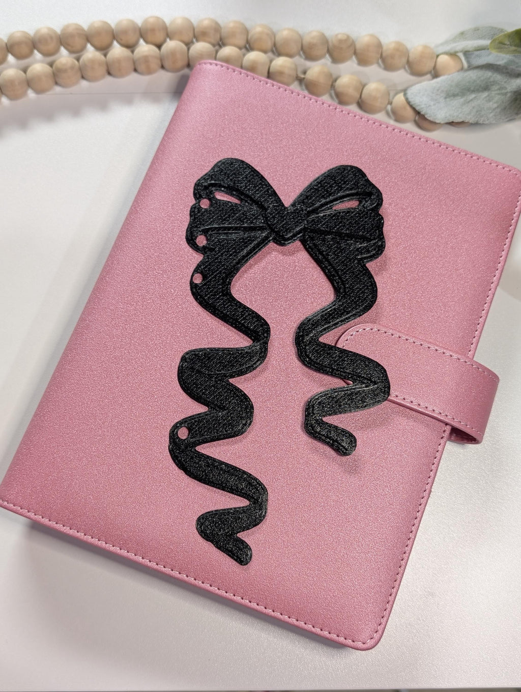 Black Coquette Bow Dashboard Layered Decor for A5 Planner binders 3d Printed Overlay Insert Page Marker Soft Girly Aesthetic Minimalistic