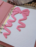 Pink Coquette Bow Dashboard Layered Decor for A5 Planner binders 3d Printed Overlay Insert Page Marker Soft Pink Girly Aesthetic