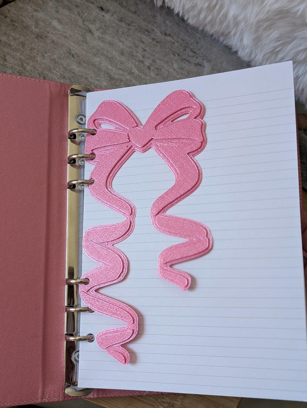 Pink Coquette Bow Dashboard Layered Decor for A5 Planner binders 3d Printed Overlay Insert Page Marker Soft Pink Girly Aesthetic