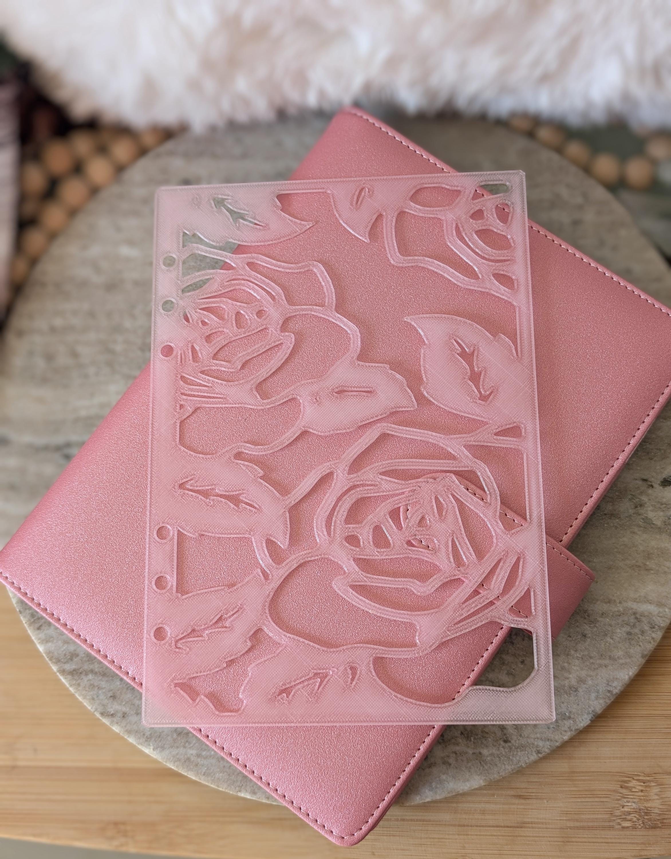 Light Pink Rose Overlay Layer Decor for A5 Planner binders 3d Printed Dashboard Flyleaf Insert Page Marker Soft Pink Girly Aesthetic