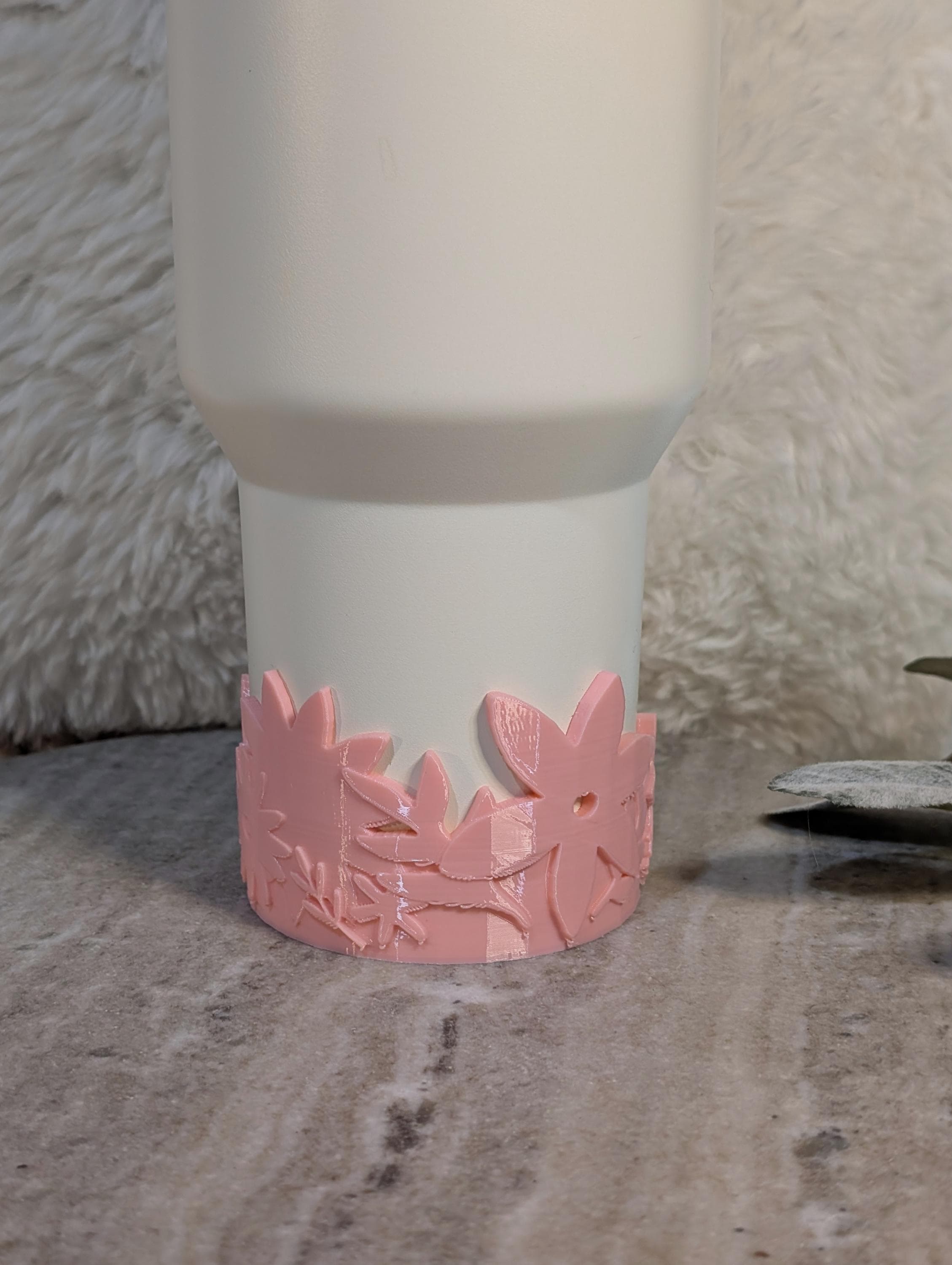 Pink Floral Tumbler Boot with Wild Flowers Tumbler Sleeve Protective 3D Printed Stanley Decor Accessories Spring Blossom