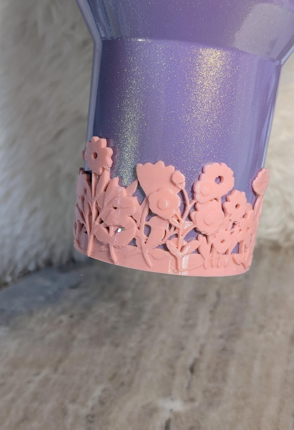 Pink Blossom Tumbler Boot with Wild Flowers Tumbler Sleeve Protective 3D Printed Stanley Decor Accessories Spring Floral