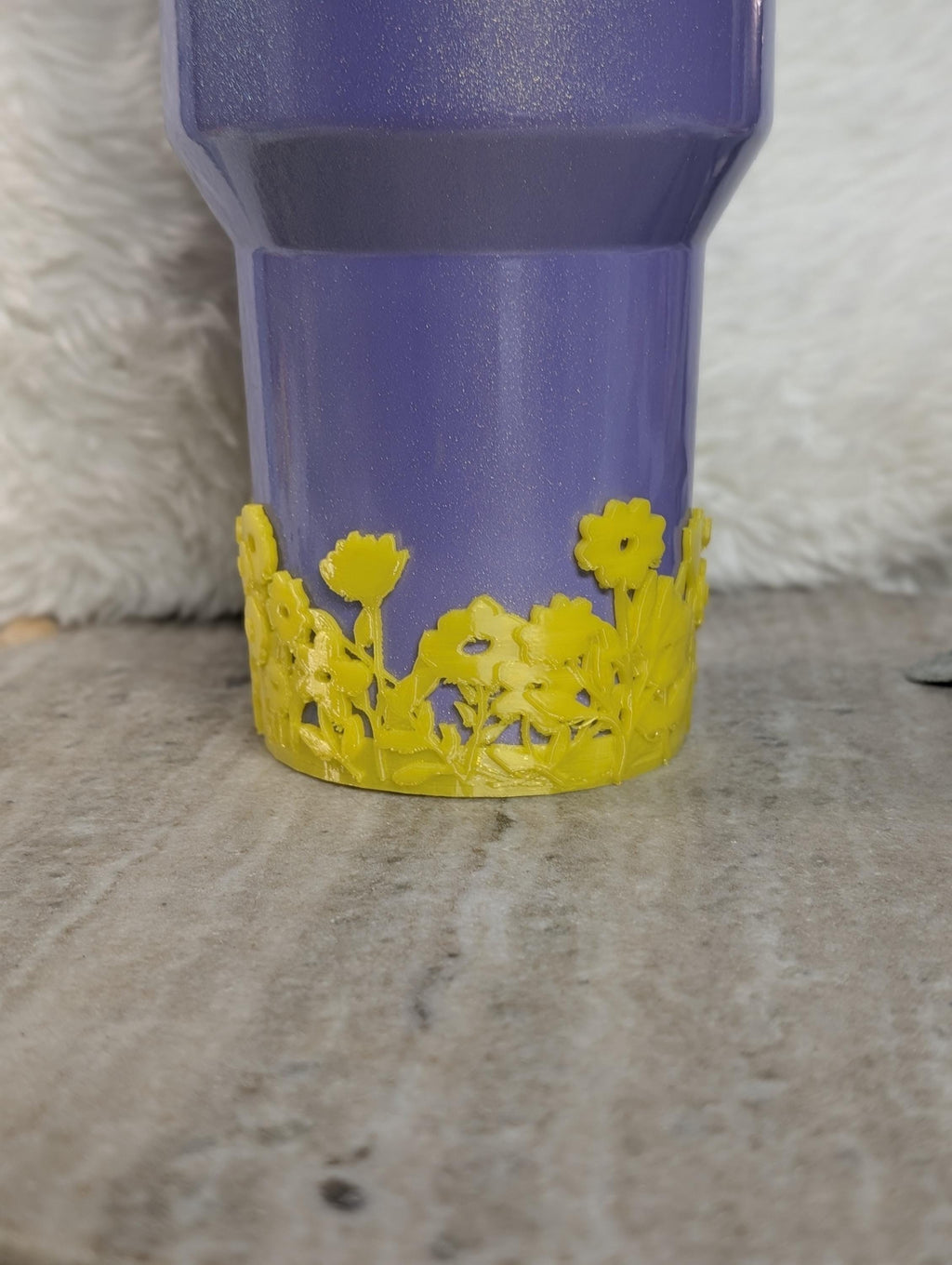 Yellow Blossom Tumbler Boot with Wild Flowers Tumbler Sleeve Protective 3D Printed Stanley Decor Accessories Spring Floral