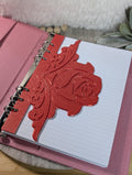Rose Dashboard Layered Decor for A5 Planner binders 3d Printed Overlay Insert Page Marker Elegant Luxe Aesthetic Red Rose Flyleaf for Agenda
