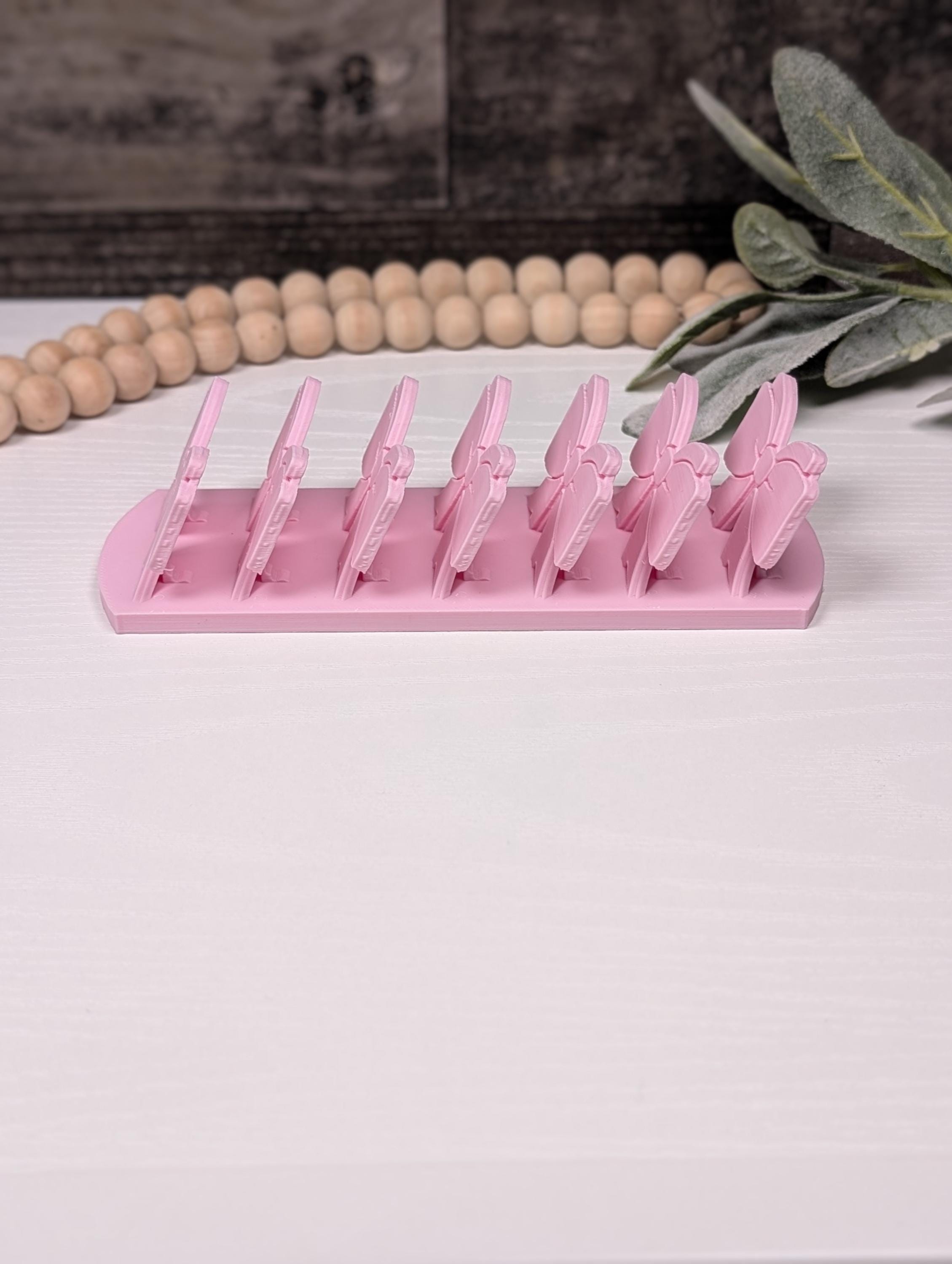 Pink Bow Cash Stuffing Tray | 6-Slot 3D Printed Bill Organizer