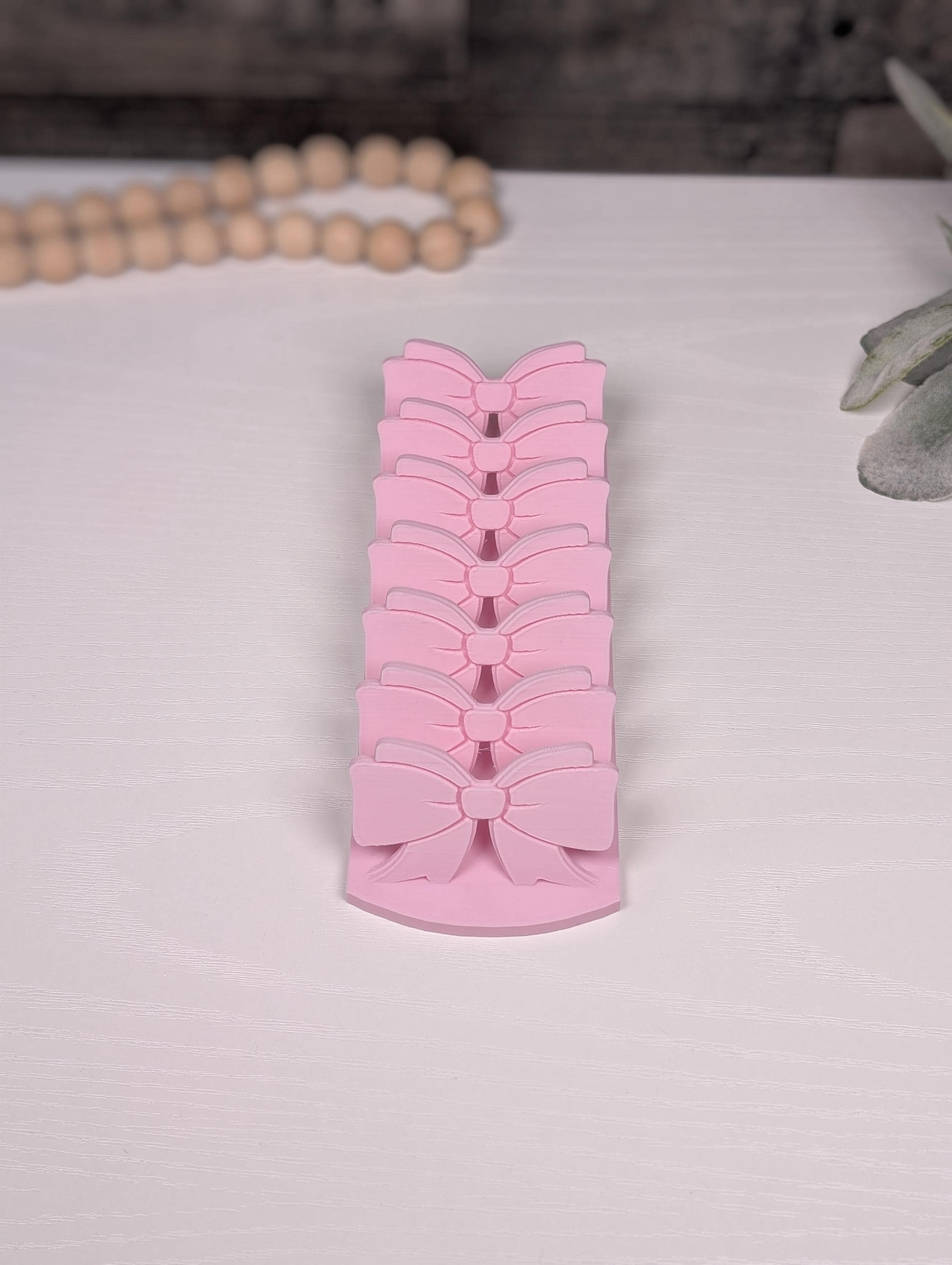 Pink Bow Cash Stuffing Tray | 6-Slot 3D Printed Bill Organizer