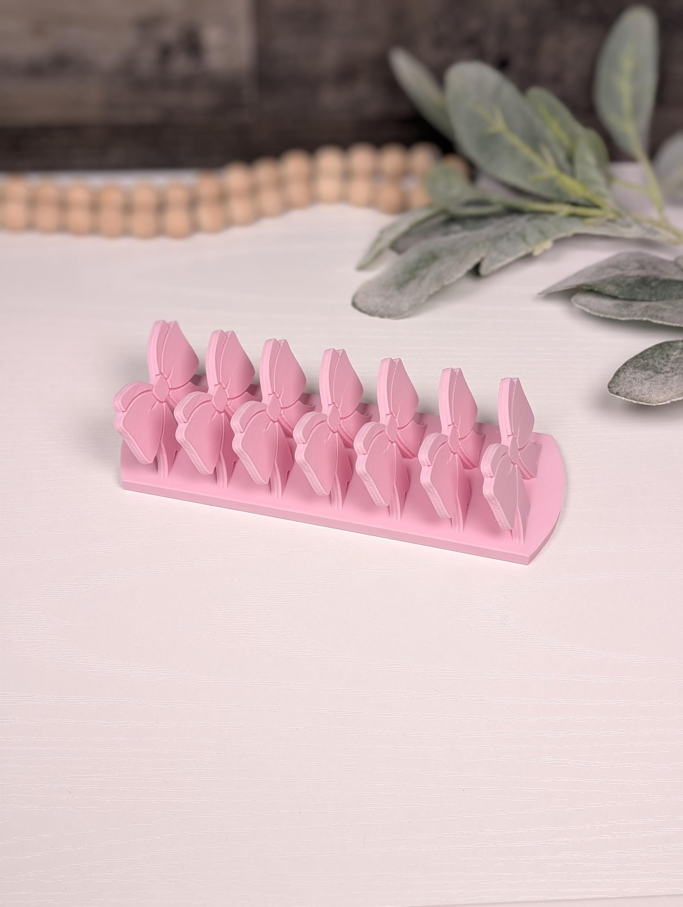 Pink Bow Cash Stuffing Tray | 6-Slot 3D Printed Bill Organizer