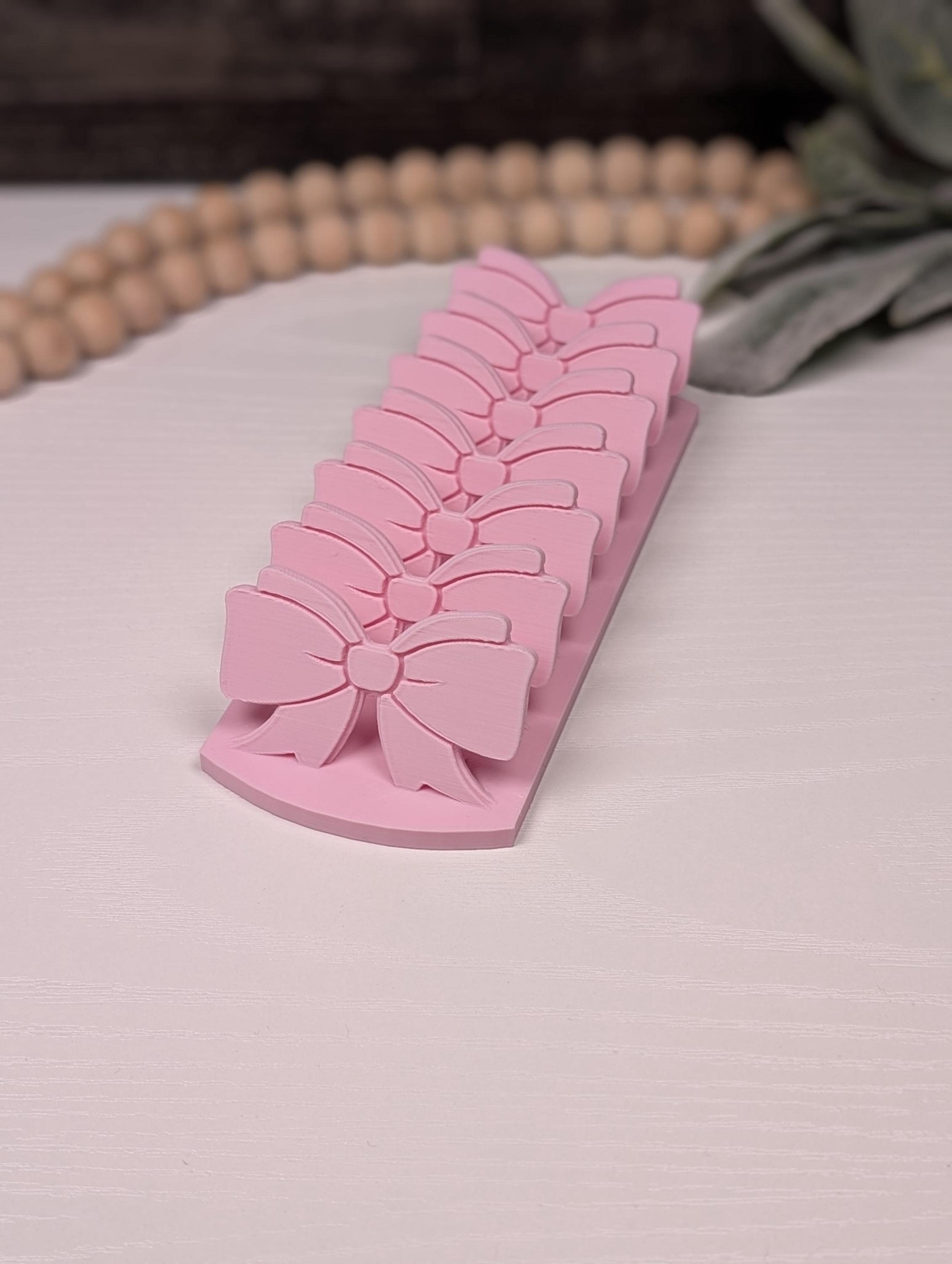 Pink Bow Cash Stuffing Tray | 6-Slot 3D Printed Bill Organizer