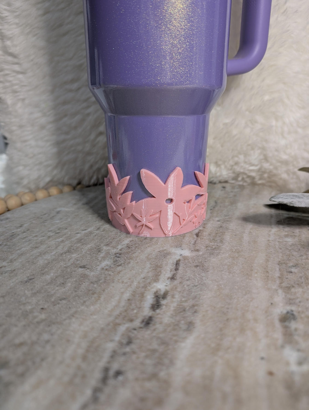 Pink Floral Tumbler Boot with Wild Flowers Tumbler Sleeve Protective 3D Printed Stanley Decor Accessories Spring Blossom
