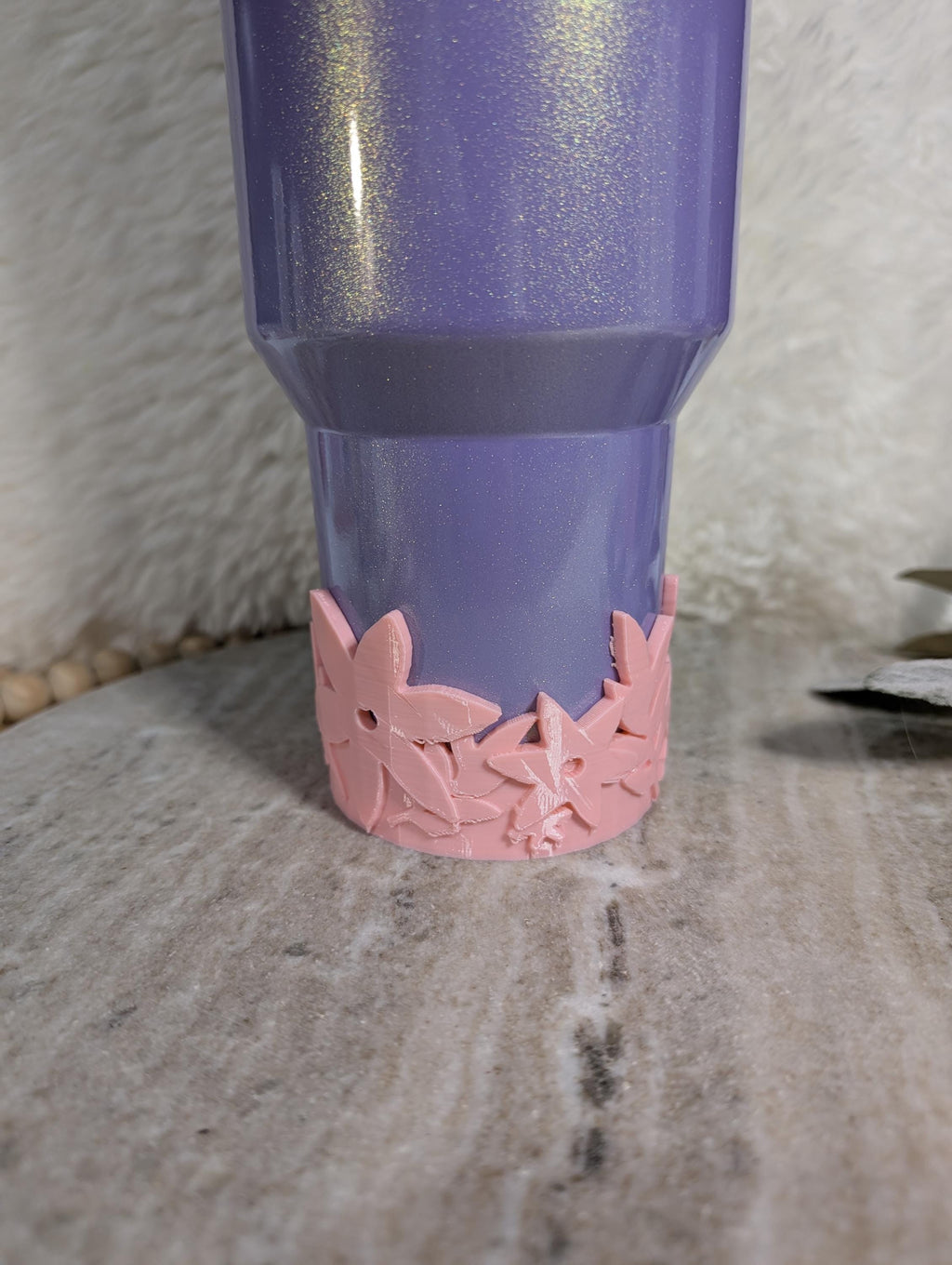 Pink Floral Tumbler Boot with Wild Flowers Tumbler Sleeve Protective 3D Printed Stanley Decor Accessories Spring Blossom