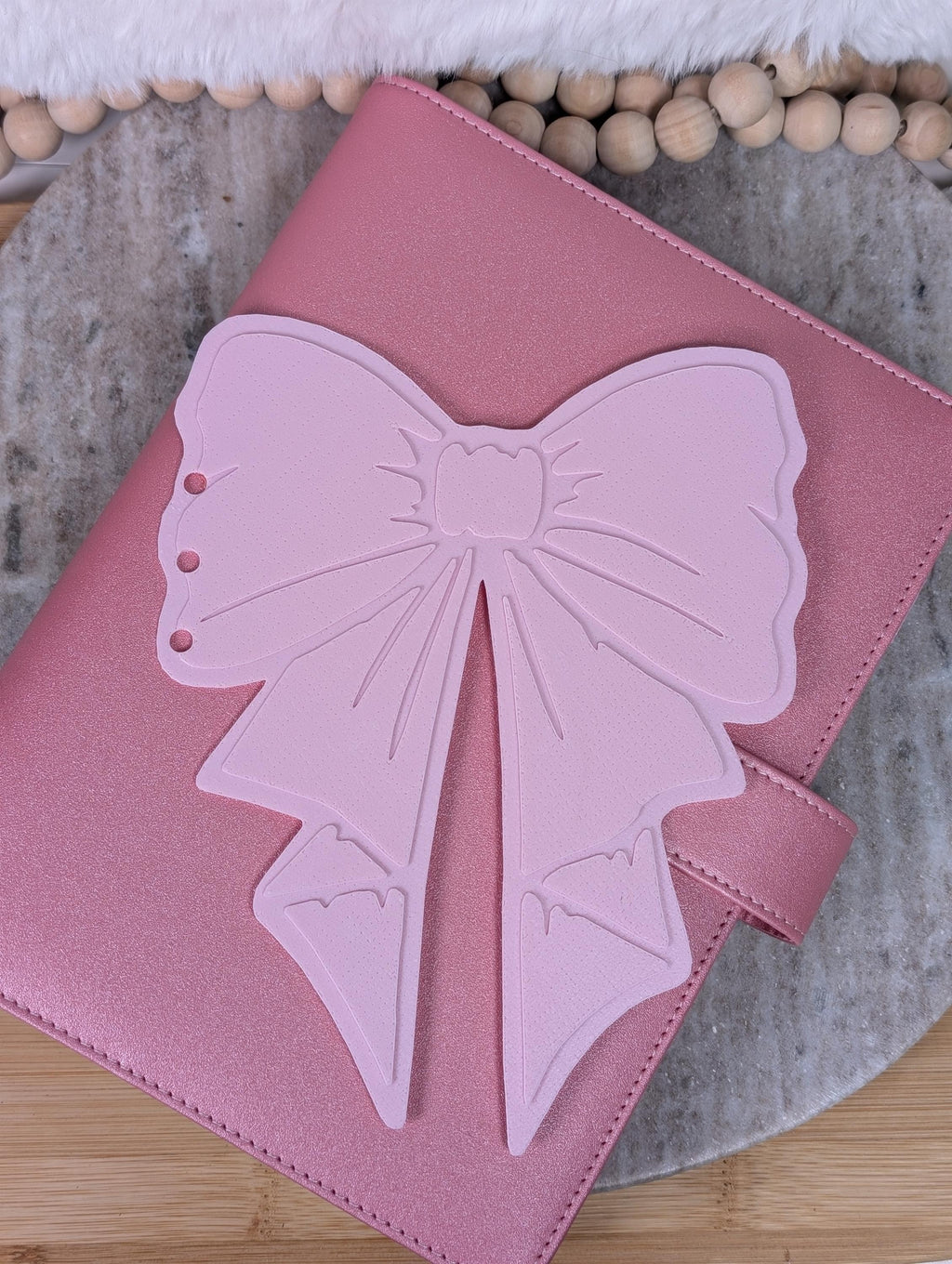 Pink Bow Planner Dashboard | Coquette Aesthetic Binder Insert | Large Pink Bow Die Cut for A5 Ring Planners | Cute Stationery Gift | Sakura