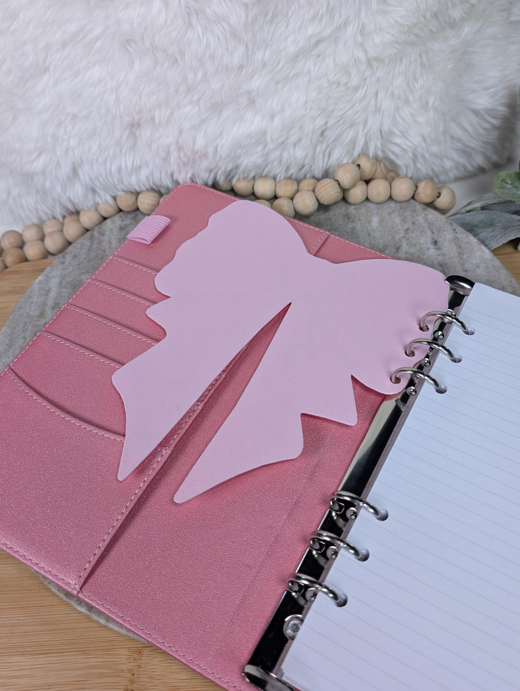 Pink Bow Planner Dashboard | Coquette Aesthetic Binder Insert | Large Pink Bow Die Cut for A5 Ring Planners | Cute Stationery Gift | Sakura