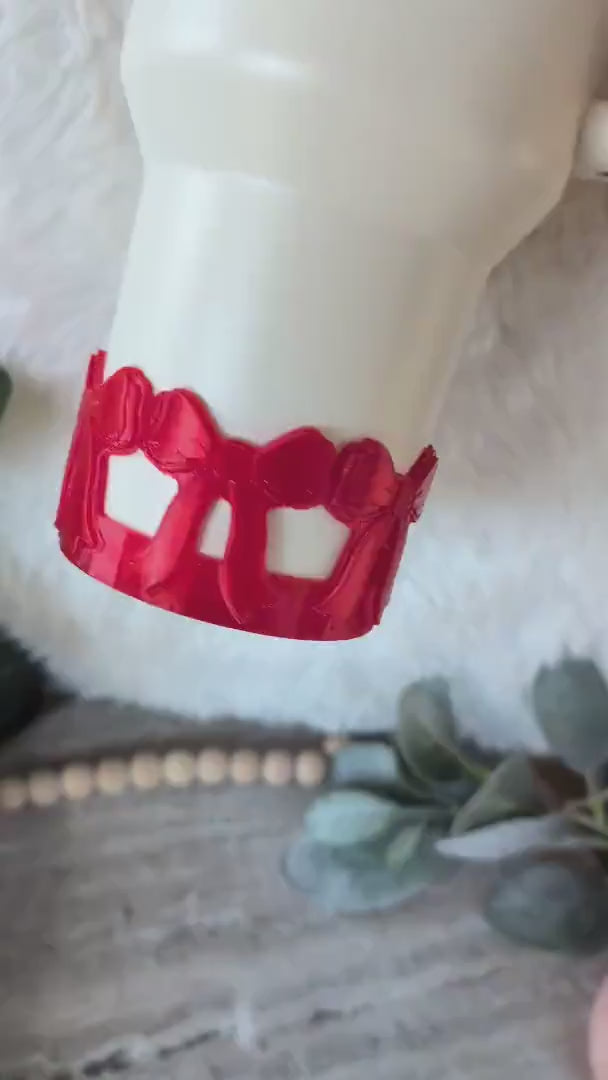 Red Coquette Ribbon Bow Tumbler Boot, 14 30 40oz Stanley, Bow Sleeve for Boot, 3D Printed, Protective Boot for Tumbler bottom Accessories
